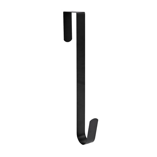 Sattiyrch 12" Wreath Hanger for Front Door,Steel Over The Door Hanger Hook,Wreath Door Hanger (Black,1)