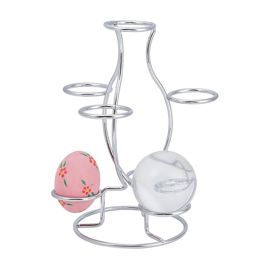 Crystal Ball Holders, 7 Eggs Display Stand Platinum Iron Multi-Sphere Display Holder for Crystal Ball Sphere Globe Home Office Decor Ornament, 5.9x5.31x7.99 Inch