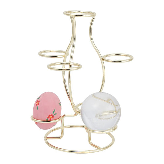 Crystal Ball Holders, 7 Eggs Display Stand Golden Iron Multi-Sphere Display Holder Large Hole Stand for Crystal Ball Sphere Globe Home Office Decor Ornament, 5.9x5.31x7.99 Inch
