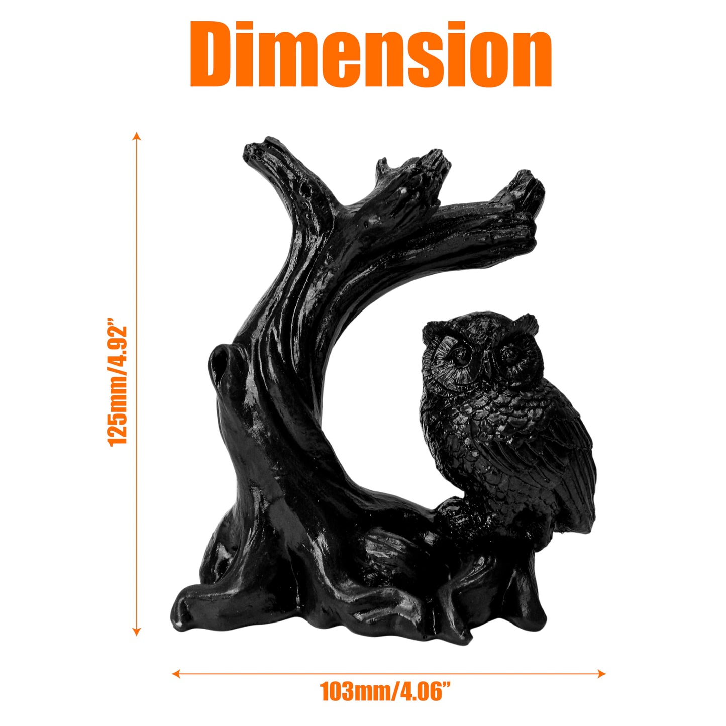 Owl Sphere Holder Crystal Stand Ball Resin Display – 4.92''x4.06'' Natural Quartz Wood Base Figurine, Stable Desktop Decoration for Bedroom, Office, Living Room, Study – Crystal Ball Decor Gift